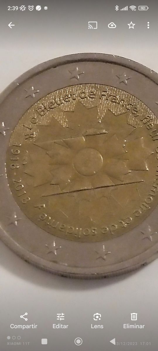 Moneda de dos euros con error
