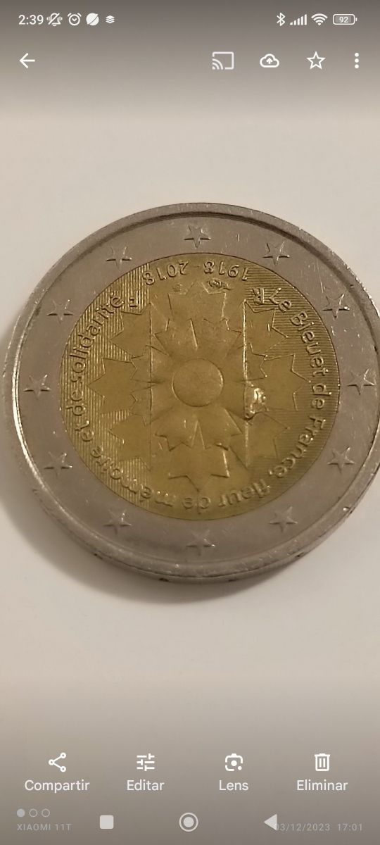 Moneda de dos euros con error