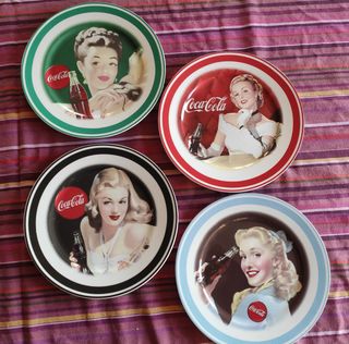 Servizio piatti+tazze Vintage Coca Cola