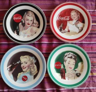 Servizio piatti+tazze Vintage Coca Cola