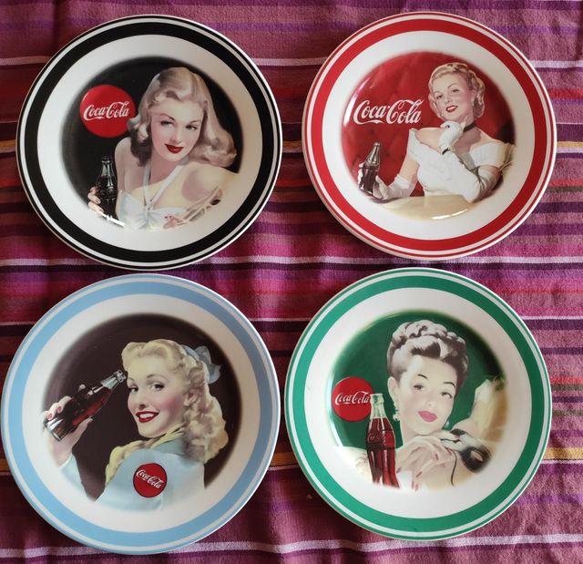 Servizio piatti+tazze Vintage Coca Cola