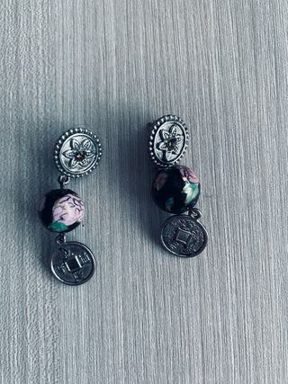 pendientes largos de plata de ley