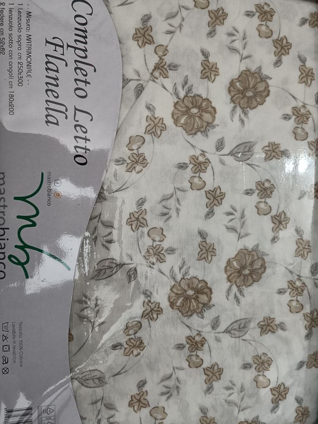 Lenzuola matrimoniali flanella maison bianco 