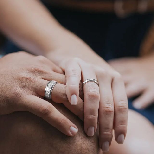 Conjunto de anillos de Tungsteno Alianzas de boda