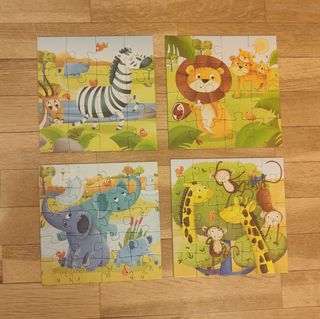 Puzzles de animales + libro infantil