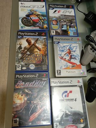 Consola Playstation 2 , juegos, volante, 6 mandos