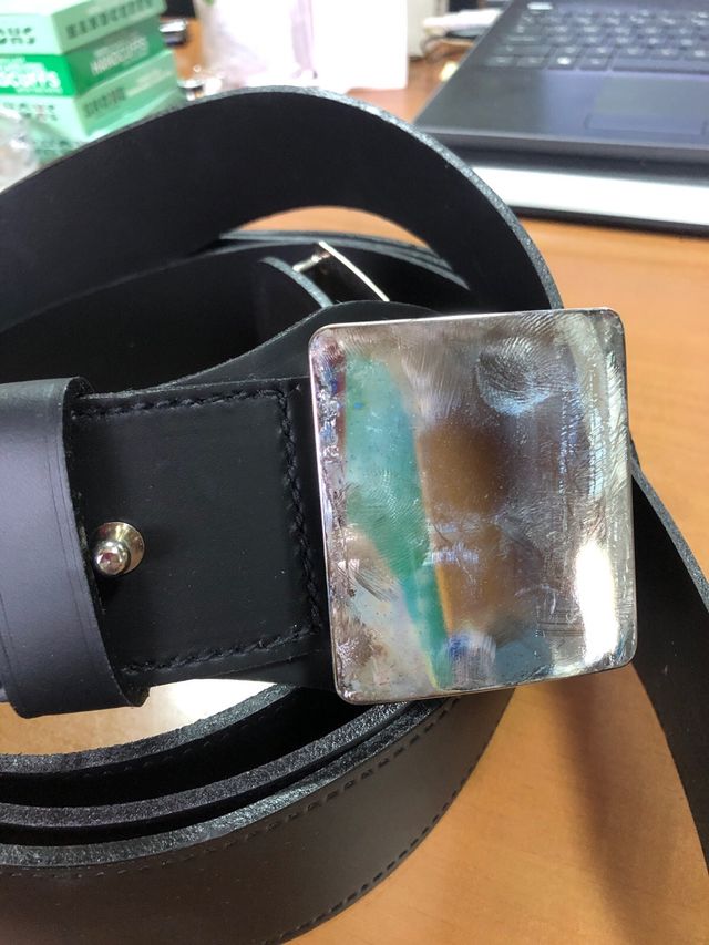 cinturon uniforme cuero shoke 135mm