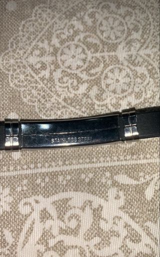 Bracciale uomo acciaio e caucciù 