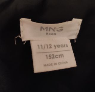 Cazadora infantil cuero imitación negra Mango