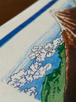 HOKUSAI DIBUJO ORIGINAL MONTE FUJI