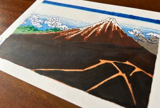HOKUSAI DIBUJO ORIGINAL MONTE FUJI