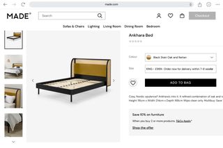 Cama king size ratán natural y madera. Nueva