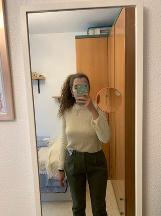 Pantalones chino verde caqui