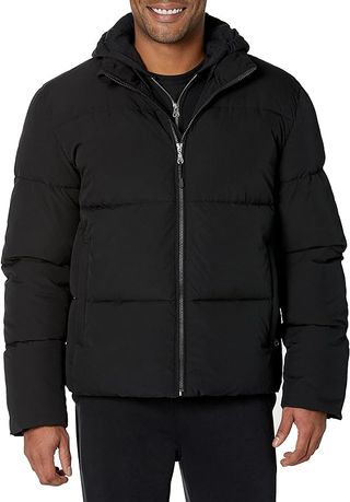 Amazon Essentials Plumífero  Cuello Mock CHEQUETA