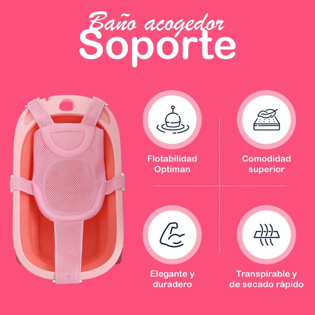 Seggiolino da bagno per bambini in tessuto rosa Baby Wonders®