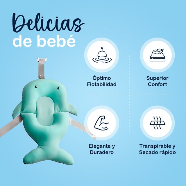 Baby Wonders® - Cuscino da bagno a forma di coda di balena blu