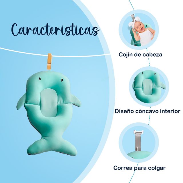 Baby Wonders® - Cuscino da bagno a forma di coda di balena blu