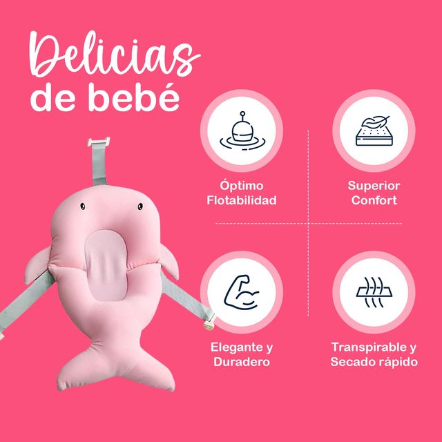 Baby Wonders®, cuscino da bagno a forma di coda di balena rosa
