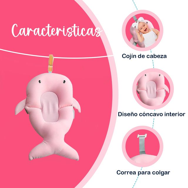 Baby Wonders®, cuscino da bagno a forma di coda di balena rosa