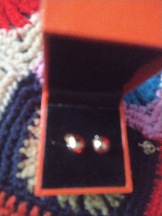 Pendientes, nuevos, baño de oro, osito.