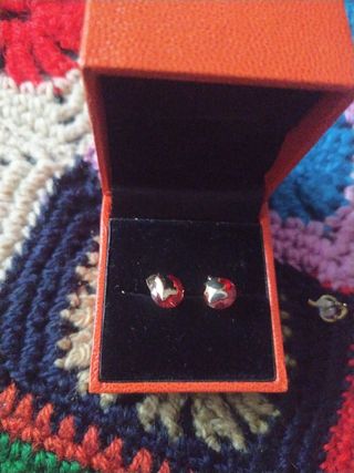 Pendientes, nuevos, baño de oro, osito.