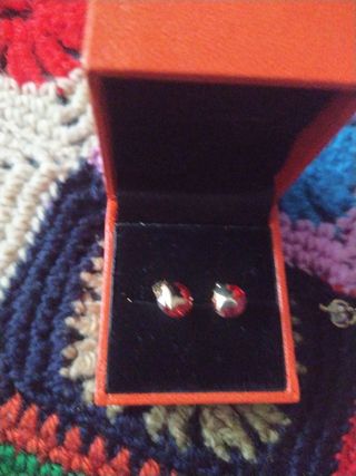Pendientes, nuevos, baño de oro, osito.