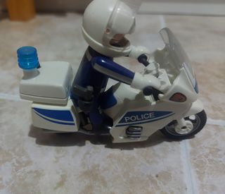 moto de policía playmobil con luz