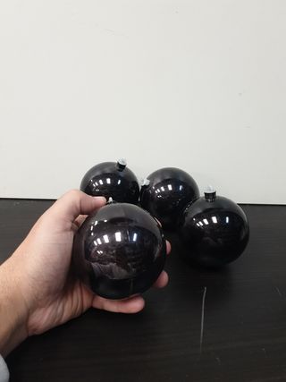 6 Bolas negras para árbol Navidad