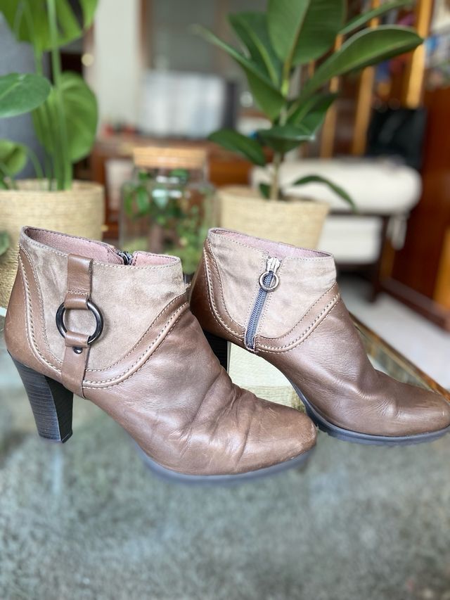 Stivaletti T40 marroni in pelle/pelle