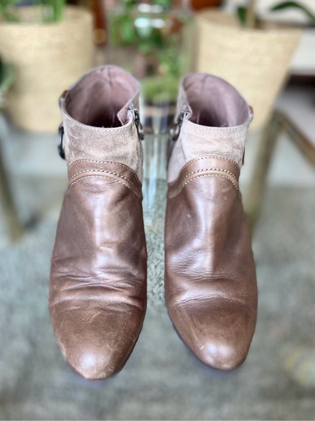 Stivaletti T40 marroni in pelle/pelle