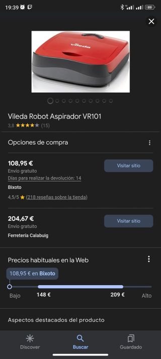 Robot aspiradora Vileda VR101