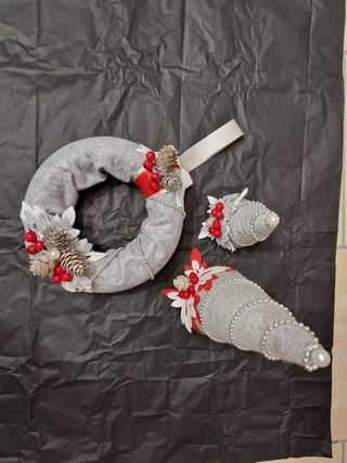 Decorazioni natalizie coroncina albero bacche pign