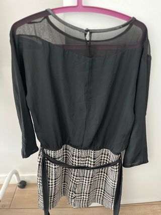 Vestido corte ingles negro y pata de gallo