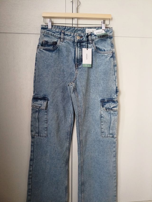 jeans wide leg cargo