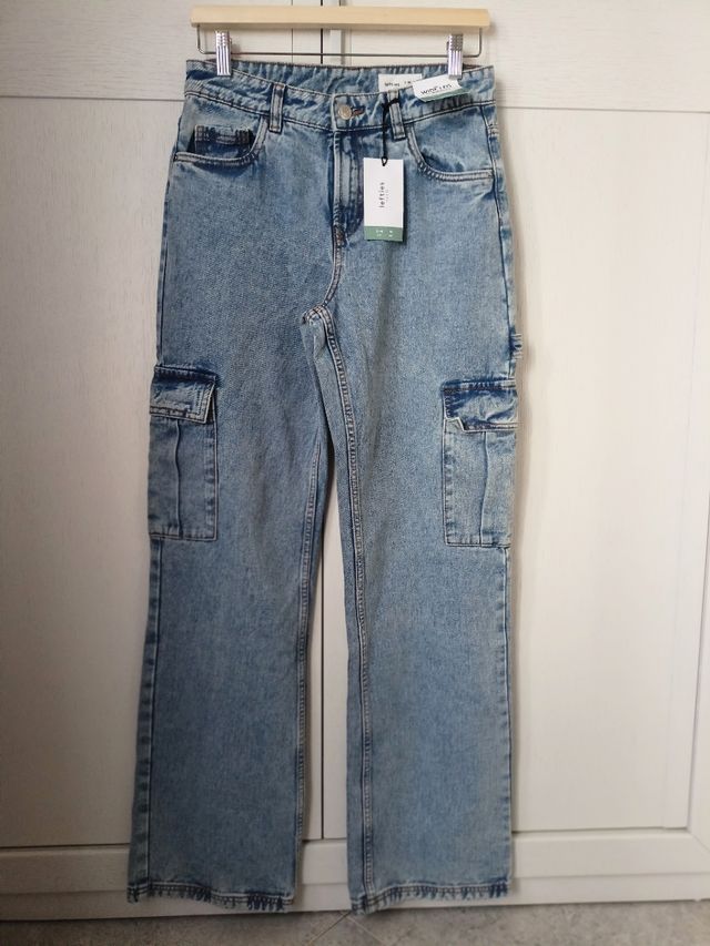 jeans wide leg cargo