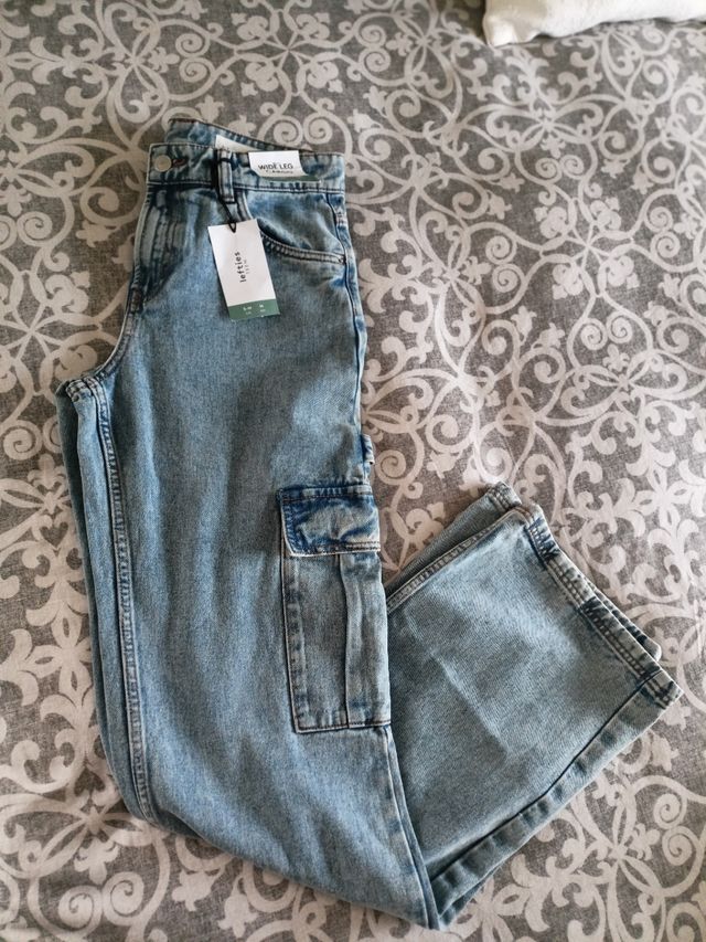 jeans wide leg cargo