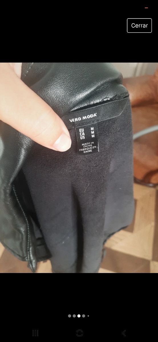 Chaqueta larga de cuero ✅