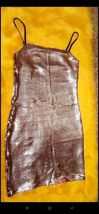 Vestido plateado metalizado M