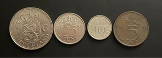 1 Gulden, 25,10,5 Cent Países Bajos