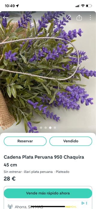 cadenas plata peruana 24 y 22 cm de largo