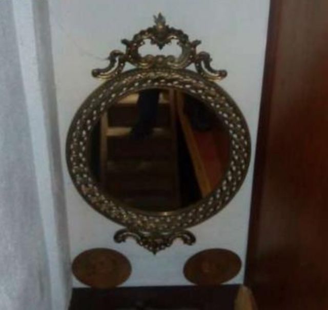 Espejo marco de latón