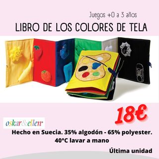 Libro de tela LOS COLORES estimulación bebé