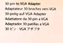 Apple. Cable Adaptador 30 patillas a VGA. Mod.1368