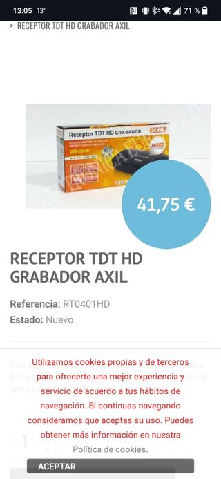Receptor Satélite HD Grabador AXIL