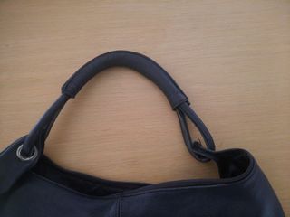 Bolso piel cuero negro grande