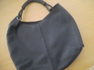 Bolso piel cuero negro grande