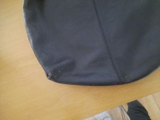 Bolso piel cuero negro grande