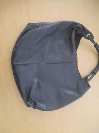 Bolso piel cuero negro grande