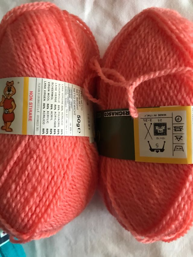 Lana albicocca pesca corallo e turchese