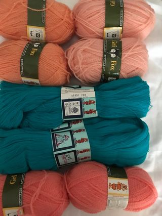 Lana albicocca pesca corallo e turchese